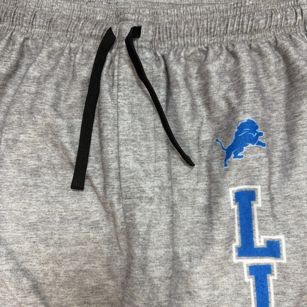 Detroit Lions NFL Team Sweatpants Mens Large Gray‎ Soft Fleece Lounge Jogger
